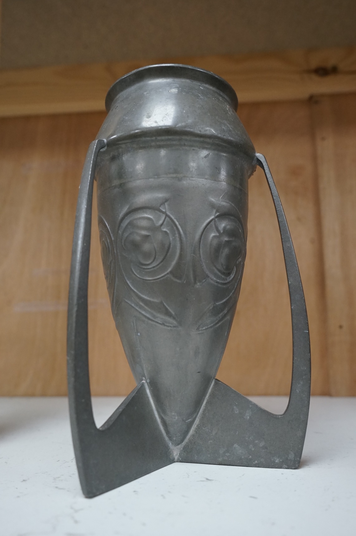 Archibald Knox, a Liberty & Co. Tudric pewter vase, numbered 0226 to the base, 19cm high